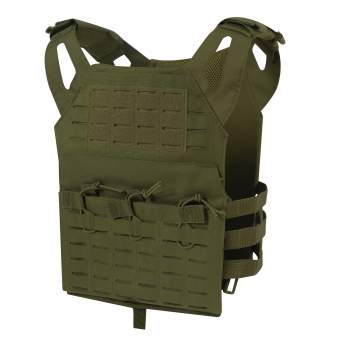 Army OD Green Laser Cut MOLLE Lightweight Armor Carrier Tac Vest
