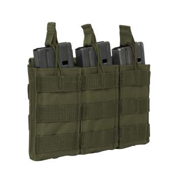 Army OD Green MOLLE Open Top Triple Mag Pouch