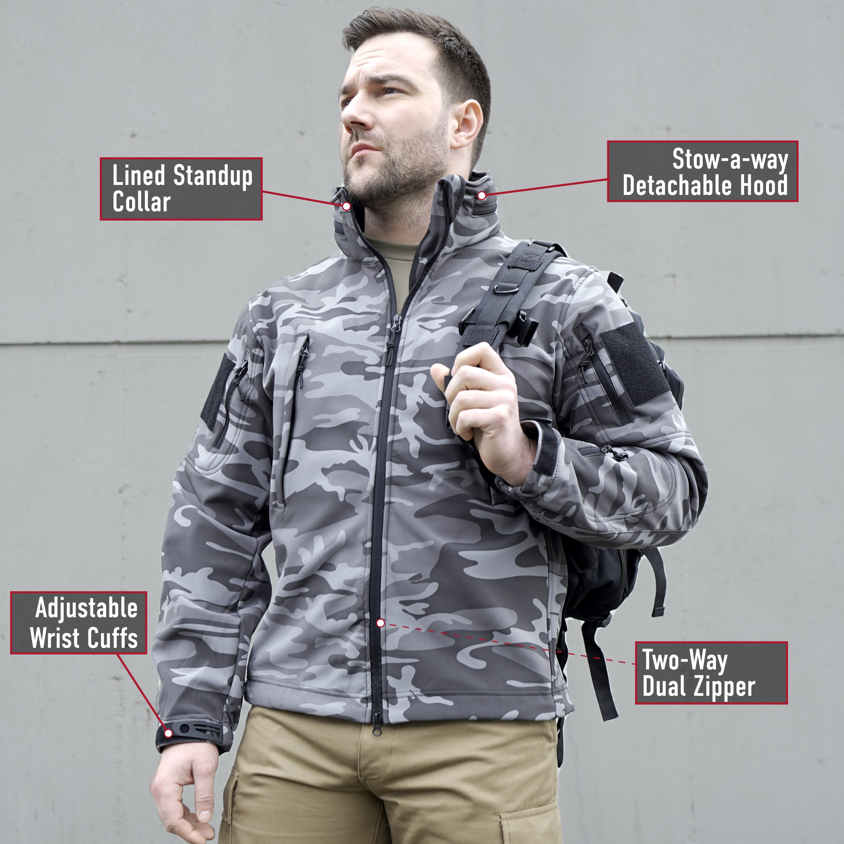 [Public Safety] Poly Security Spec Ops Tactical Soft Shell Jackets