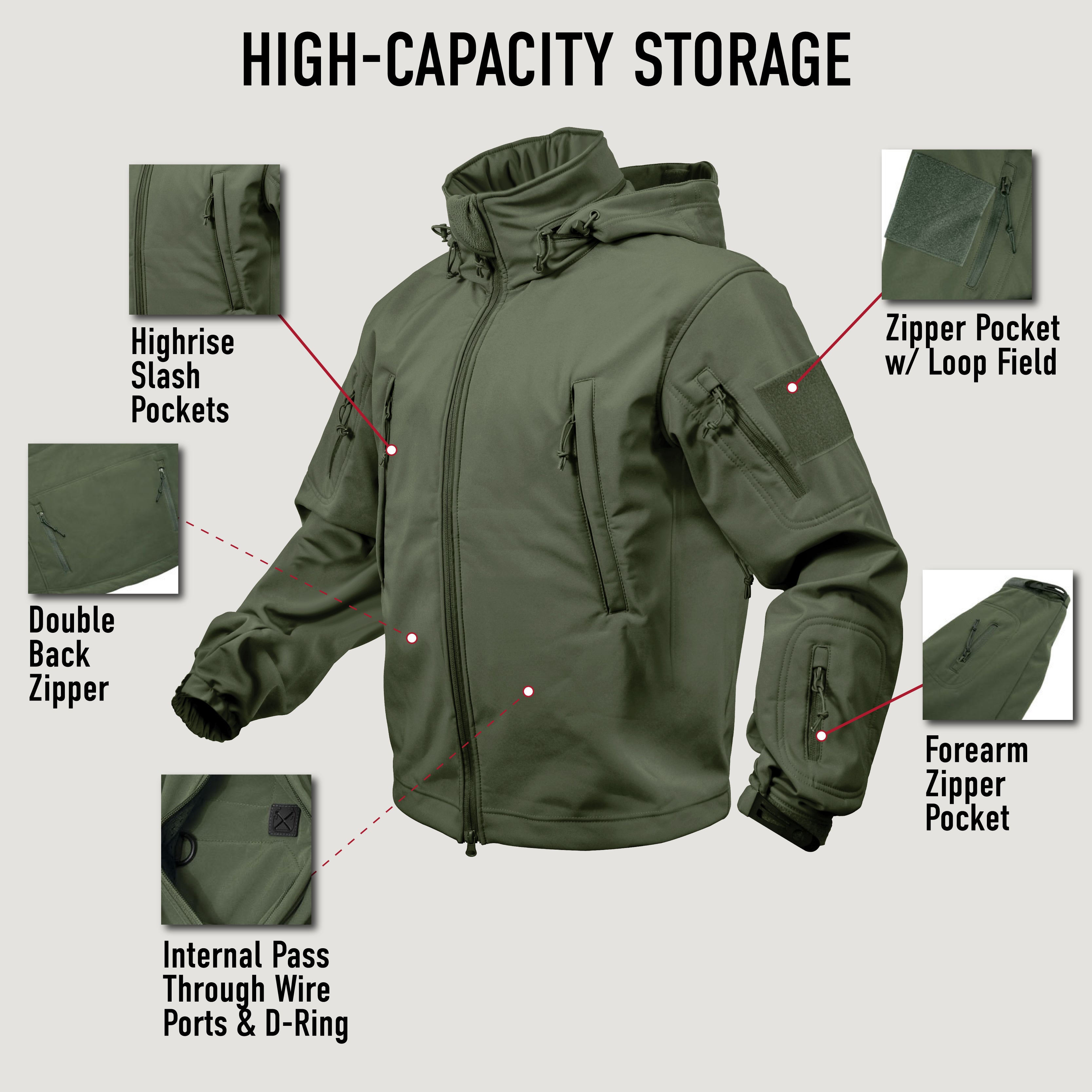[Public Safety] Poly Security Spec Ops Tactical Soft Shell Jackets