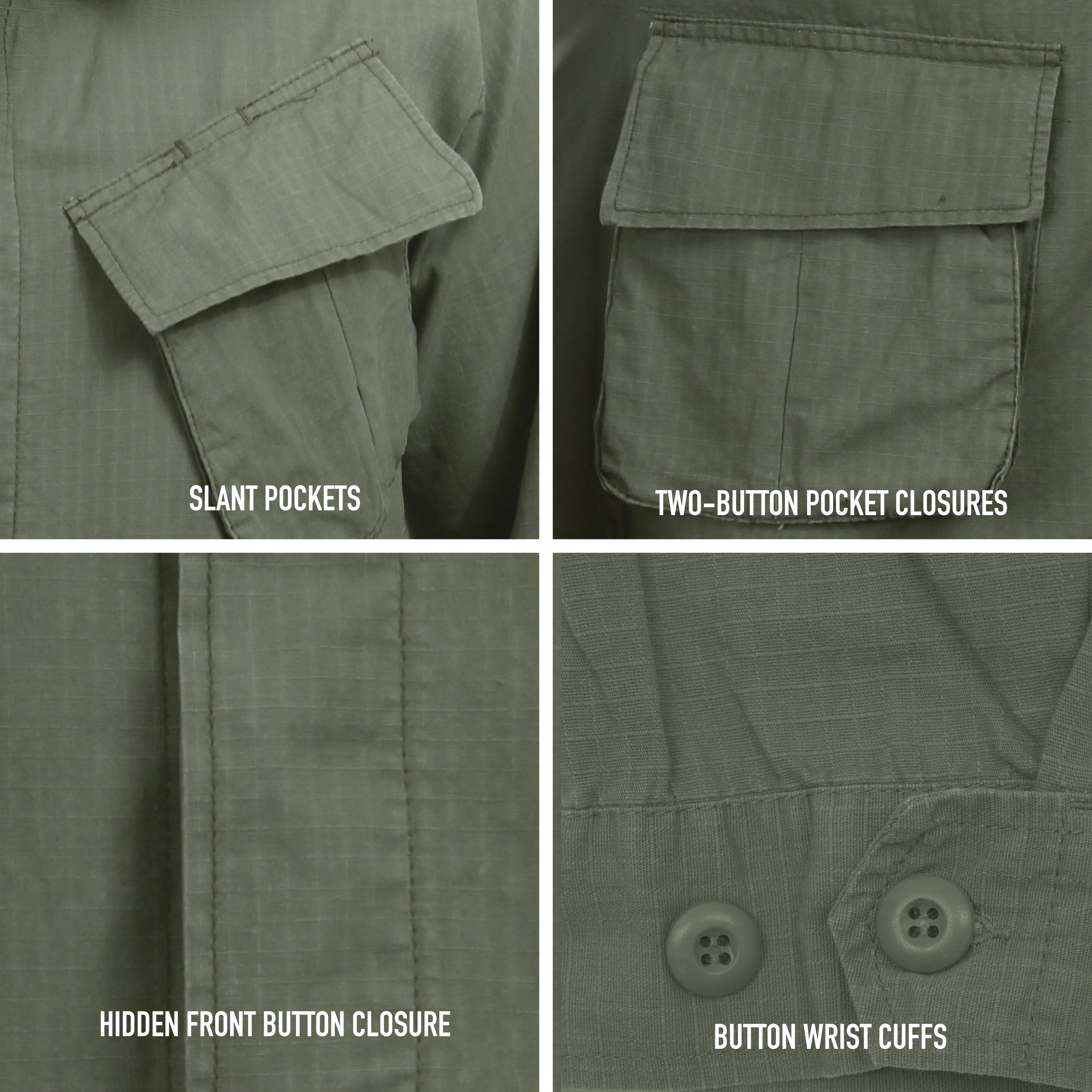 [Vintage Vietnam Era] Camo Cotton Rip-Stop Fatigue BDU Shirts