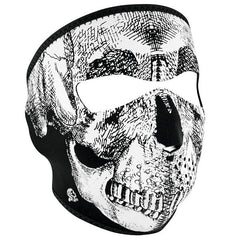 Neoprene Full Face - Black & White Skull Mask (WNFMT002) Iceberg Army Navy