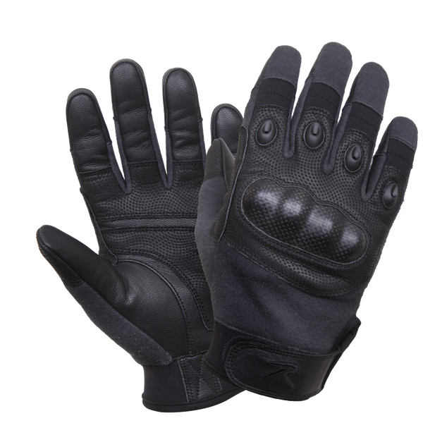 Rothco Carbon Fiber Hard Knuckle Cut/Fire Resistant Gloves Black (CFNG)