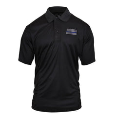 Rothco Moisture Wicking Polo Blue Line T-Shirt Black (2812) Iceberg Army Navy
