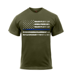 Rothco Thin Blue Line T-Shirt Olive Drab (1092) Iceberg Army Navy