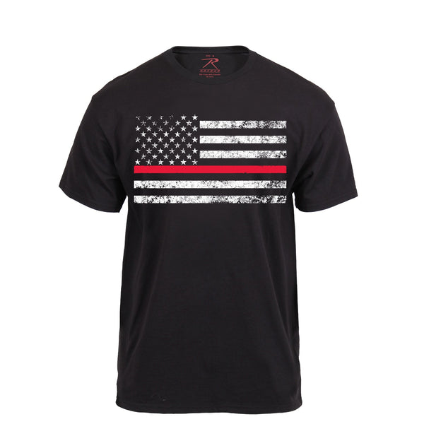 Rothco Thin Red Line T-Shirt Black (9950) Iceberg Army Navy